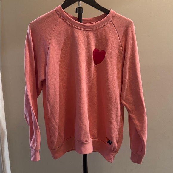 AV Pink Sweatshirt with Heart Patch - Picture 1 of 5